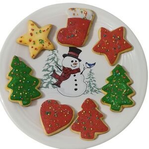 Fiestaware Fiesta 9" Snowman Bird Luncheon Plate Classic Rim White Ceramic